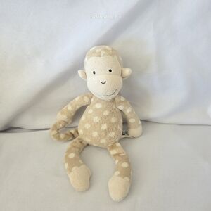 Little Jellycat Monty Monkey Plush Stuffed Toy Rattle Polka Dots 10 Inch